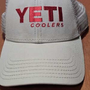 Yeti Coolers Hat in Cream with Red Logo